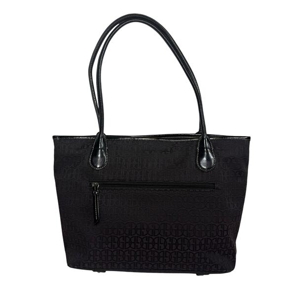 Giani Bernini Black Tote Shoulder Bag w/ Matching Mini Pouch Logo Pattern - Picture 3 of 11